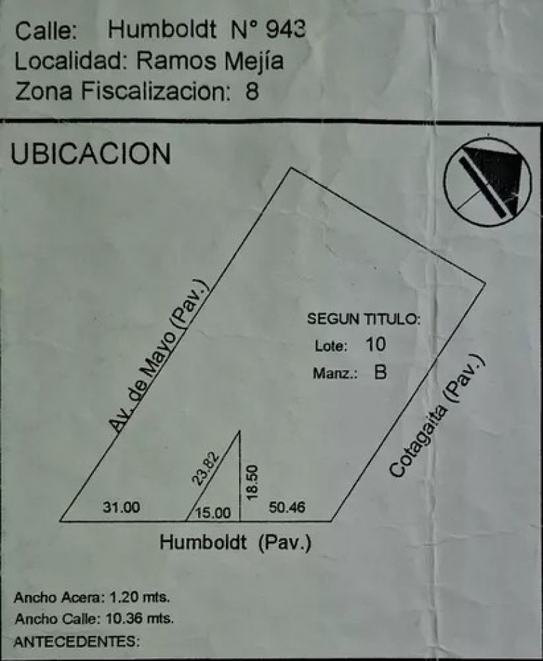 LOTE DE TERRENO IDEAL CONSTRUCTOR